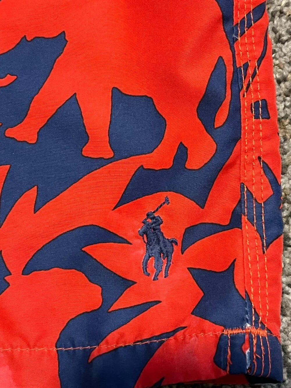 Polo Ralph Lauren Swim Trunk Mens M Red Blue Board Short Mesh Liner Jungle Print